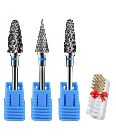 CGBE Nail Drill Bits 3/32Inches Tungsten Steel Nail Drill Bits For Gel Acrylic Nail Cuticle Drill Bits Medium for Home Salon Use - 3pcs - Medium 3PCS Tungsten Carbide - Buy Online on GoSupps.com