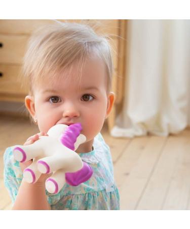 CaaOcho Mira the Unicorn Baby Teething Toy - BPA Free Natural Rubber Molar Teether for Babies - Lavender - Perfect Registry Baby Shower Gift - Buy Online on GoSupps.com