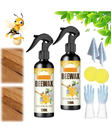 Natural Micro-Molecularized Beeswax Spray Molecularized Beeswax Spray Original Beeswax Furniture Polish Beeswax Spray Furniture Polish Beeswax Wood Cleaner Spray Beewax Spray (2PC)