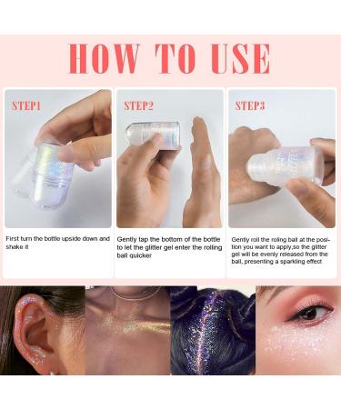  EONFAVE EONFAVE Shimmer Sequins Face Glitter Roll-On Glitter Body Gel Liquid Festival Accessories (02) - Buy Online on GoSupps.com