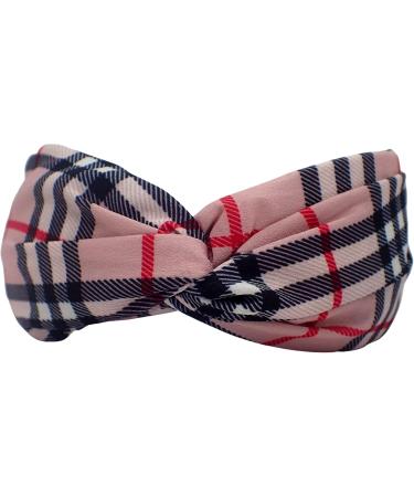 Topkids Accessories Twisted Tartan Alice Bands Adult Women Hair Accessories for Women Hair Bands for Women Thick Headband Womens Headbands Head Bands Adult Women Wide Headbands (Pink) - Buy Online on GoSupps.com