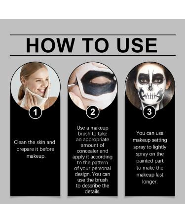  Vhjlfig Water-based body paint water-based makeup cream face paint for adults - washable face and body paint for skeleton vampire costume - Buy Online on GoSupps.com