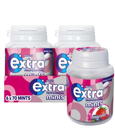 Extra Mints | Professional Forest Fruit | Sugar-free | Pastilles for sucking | 6 packs (6 x 70 mints)