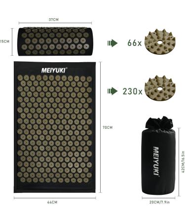 Buy Acupressure Massage Mat & Pillow Set for Neck & Back Pain Relief - Relaxation & Meditation with Carry Bag | Acupressureatta Black & Gold - Buy Online on GoSupps.com