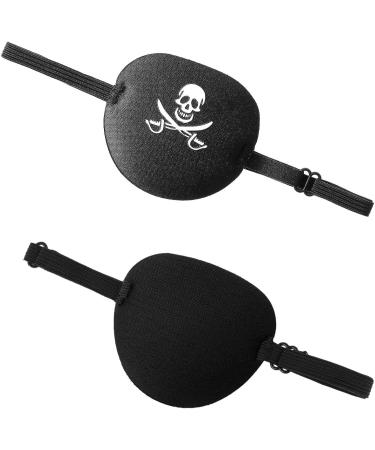Adjustable Black Pirate Eye Patches for Kids & Adults - Comfortable Skull Blindfolds for Pirate Costumes - Buy Online on GoSupps.com