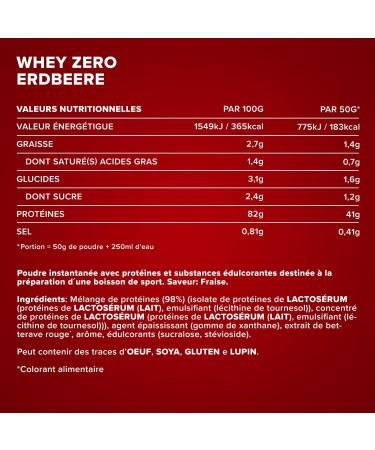 IronMaxx Whey Zero Whey Protein Isolate Powder Muscle Protection and Regeneration Sugar Free Strawberry Flavour 1 x 908g Can - Buy Online on GoSupps.com