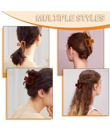 8PCS Velvet Hair Claw Clips for Women - Medium Square & Rectangle Jaw Clips for Strong Hold - No-Slip Hair Clamps for Thick Thin Hair - Buy Online on GoSupps.com