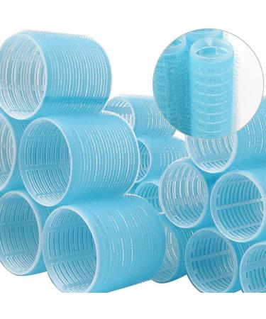 Jumbo Heatless Hair Rollers Set for Long Hair - 24 Packs (Blue) with Clips & Comb - Buy Online on GoSupps.com