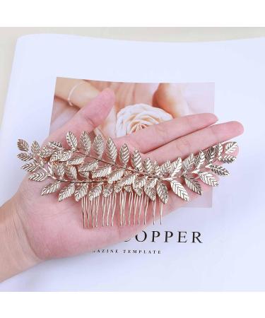 Yheakne Boho Leaf Hair Comb - Gold Wedding Barrette for Women and Girls - Buy Online on GoSupps.com