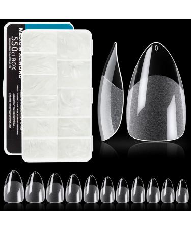 Noverlife 550PCS Short Almond Soft Gel Nail Tips Clear - Full Cover Half Matte Almond Shape Fake Nails with Case for DIY Nail Salon Manicure - Soak Off Extensions - Buy Online on GoSupps.com