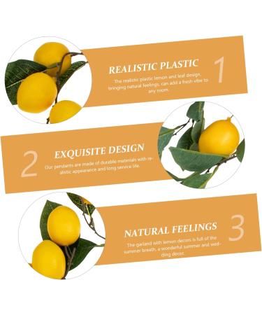 Zerodeko 4 Pcs Simulation Lemon Rattan Garland Decor Plant Flower Embellishments Front Door Wreath Wedding Supplies Artificial Flower Spring Front Door Adornment Summer Plastic Green Leaves Yellowx2pcs 100x13cmx2pcs - Buy Online on GoSupps.com