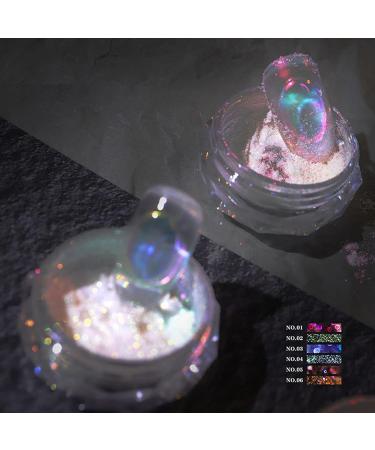 Yiifunglong Fun Nail Art Design Stickers & Aurora Effect Glitter Powder - Colorful Mirror Neon Dust for Stunning Nail Decor | International Shipping - Buy Online on GoSupps.com