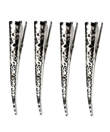 4 Pack Strong Hollow Bite force Alligator Metal Hair Clips 5.3 Large Duckbill Clips Hair Barrettes with Teeth Hair Pins Hair Slide Stylish for Women Girl Hair Jewelry Accessories