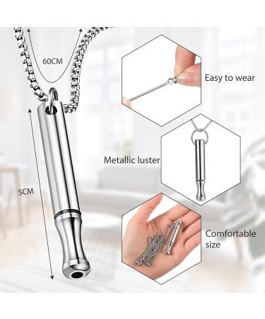 DMNQ 2-Piece Smoke Cessation Aids Necklace for Men & Women - Black Steel - Breathe Easy Reduce Anxiety & Fear - Buy Online on GoSupps.com