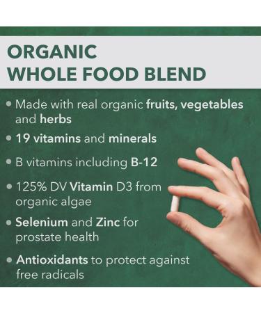 PlantFusion Organic Multivitamin for Men - One Daily Whole Food Blend Men's Multivitamin - Vegan Non-GMO Gluten Free & Dairy Free - 30 Tablets (1 Month Supply) 30 Count (Pack of 1) - Buy Online on GoSupps.com