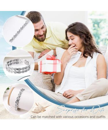 Jeracol Titanium Steel Magnetic Bracelet for Women - Infinite Love Design | Ultra Strength 3800 Gauss Magnets | Silver-Zircon Jewelry with Remove Tool & Gift Box - Buy Online on GoSupps.com