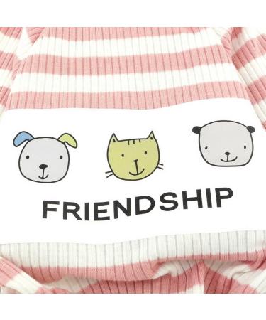 Zunea Striped Cotton Pajamas for Small Dogs - Cozy Autumn Sweatshirts & Outfits in Pink Size M  - Buy Online on GoSupps.com