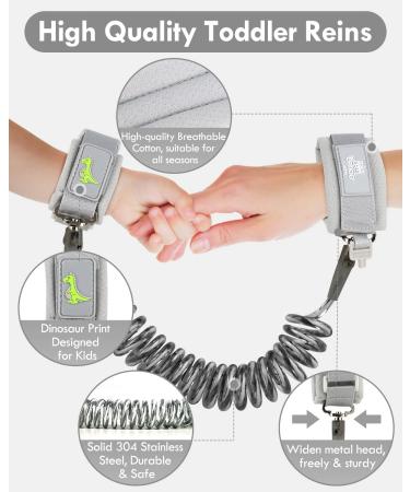 Lehoo Castle Anti Lost Safety Wrist Link for Toddler - Child Walking Leash with Lock - 2021 New Upgraded (Grey) - Buy Online on GoSupps.com