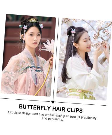 minkissy 2 Pairs Hanfu Headwear Kanzashi Hair Clip Japanese Style Hair Clasp Flower Hair Clips for Women Qipao Hair Accessories Kids Decor Purple Child Metal Acrylic Chinese Style Side Clip - Buy Online on GoSupps.com