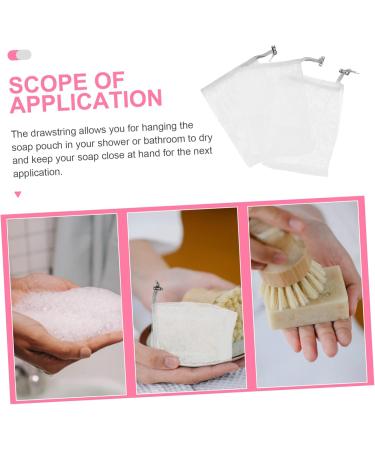 PLAFOPE 8pcs Soap Mesh Bag Soap Scrubber Pouch Drawstring Soap Pouch Foam Mesh Bag for Shower Bath Fabric 14x10cm Dark Grey - Buy Online on GoSupps.com