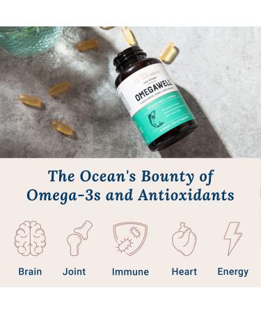 OmegaWell Fish Oil Heart, Brain, Joint Support | 800mg EPA 600mg DHA - Lemon Flavor, Enteric-Coated, Sustainably Sourced - 30 Day Supply 60 Count - Buy Online on GoSupps.com