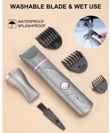 Body Hair Trimmer for Men and Women Pubic Hair Trimmer Bikini Trimmer Electric Shaver Razor for Armpit Legs Groin Hair Removal Rechargeable Ceramic Blades Waterproof Gray+Purple - Buy Online on GoSupps.com