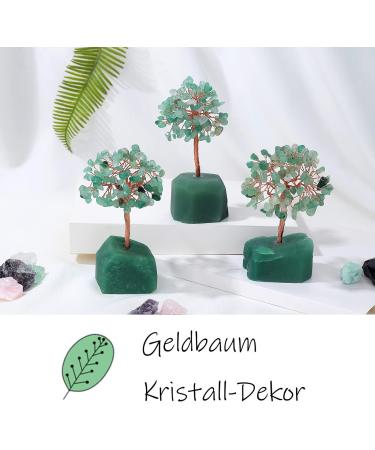 Xiannvxi Green Aventurine Crystal Money Tree - Feng Shui Tree of Life Decoration | Natural Gemstones Bonsai Decor - Buy Online on GoSupps.com