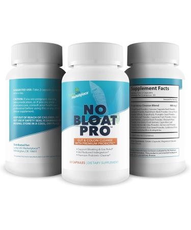 No Bloat Pro - Advanced Gut & Colon Cleanse with Probiotics | Bloating & Gas Relief | Fennel & Ginger for Digestive Health | Promote Regularity & Colon Wellness - Buy Online on GoSupps.com