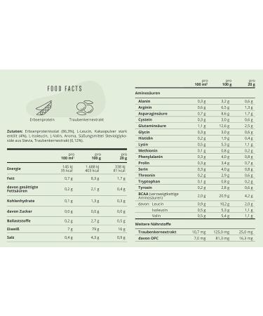RECHARGE Vegan Protein Isolate with BCAA - 79% Protein Powder from Peas Chocolate Flavor 600g | International Shipping Available - Buy Online on GoSupps.com
