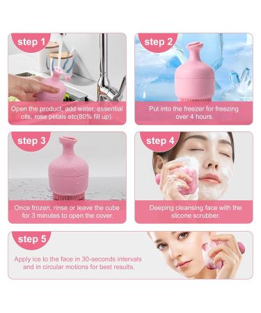 Ice Roller & Silicone Face Scrubber Combo - Deep Cleansing & Skin Brightening for a Natural Glow | Reusable Eye Puffiness Relief - Blush - Buy Online on GoSupps.com