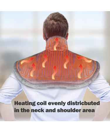 ZXU Electric Heating Pad for Neck and Shoulder - Moist & Dry Heat | 3 Heat Settings | Auto Shut Off | 1.9lb Weighted - 20x25 Large - Relief for Upper Back Pain and Cramps - Buy Online on GoSupps.com