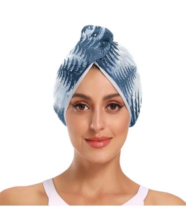 Trees Forest Landscape Hair Towel 2 Pack Super Absorbent Hair Drying Towel Quick Dry Hair Turbans Head Towel with Button Twisty Wrap for Women Girls