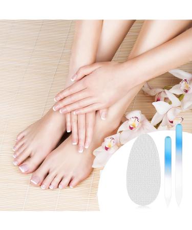 6 Pcs Crystal Glass Fingernail Files Set for Natural Nails - Manicure Pedicure Nail Files with Cuticle Pusher and Callus Remover - Buy Online on GoSupps.com