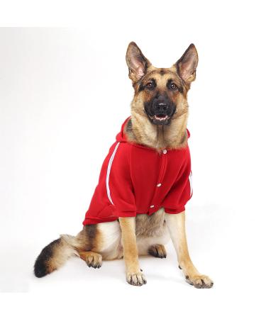 Petleso dog sweater dog coat fleece dog sweater for large dogs warm dog sweater slightly put on and take off dogs hoodie red-4xl 4xl red