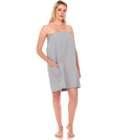 TowelSelections Women's Waffle Spa Towel Wrap - Harbor Mist Gray (L/XL) - Buy Online on GoSupps.com