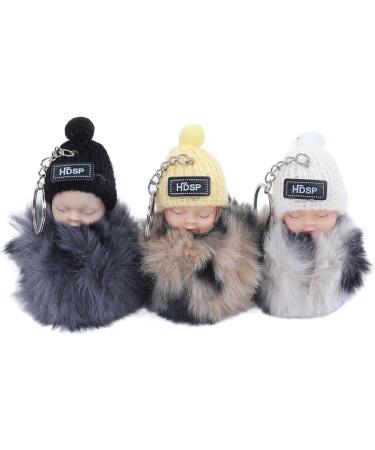 Buy Mlida Sleeping Baby Pendant Keychain - Fluffy Fur Doll Luggage Tag (No. 892-19) | Cute Travel Accessory for International Shipping - Buy Online on GoSupps.com