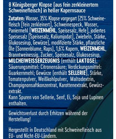 Buy DREISTERN K nigsberger Klopse - 800g Authentic German Meatballs | International Shipping Available - Buy Online on GoSupps.com