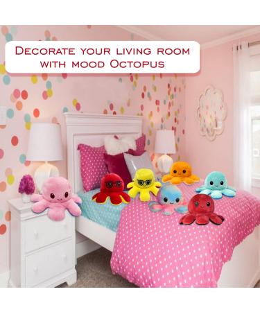 FASTEXX Octopus Reversible Plushies - Double-Sided Flip Mood Octopus Plush - Sweet Gift for Kids, Friends & Family - Pink/Blue - Buy Online on GoSupps.com