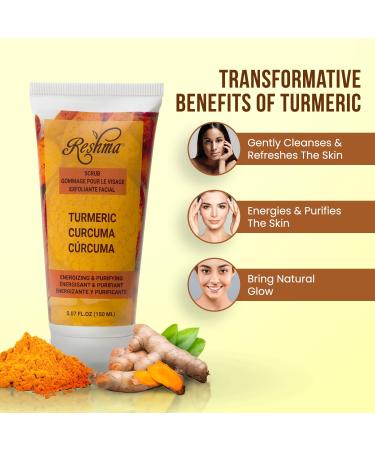 Reshma Beauty Turmeric Scrub Dual Action Cleanser Face & Body Scrub Gentle for All Skin Types and Dull Skin Hydrating and Exfoliating Enhances Natural Glow Cruelty-Free 5.07 oz Pack of 1 - Buy Online on GoSupps.com