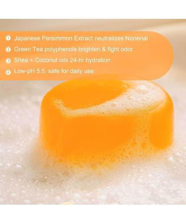  GNAUMORE Natural Persimmon Soap Persimmon Soap with Green Tea Extract Deep Cleansing To Remove Body Odor 100g - Buy Online on GoSupps.com