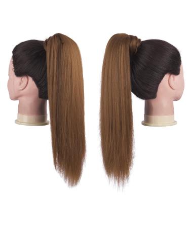 Fine Ponytail Extensions - Smooth Long 40cm Strawberry Blonde Hair Extensions for Women - Braid in Ponytail | International Shipping Available - Buy Online on GoSupps.com