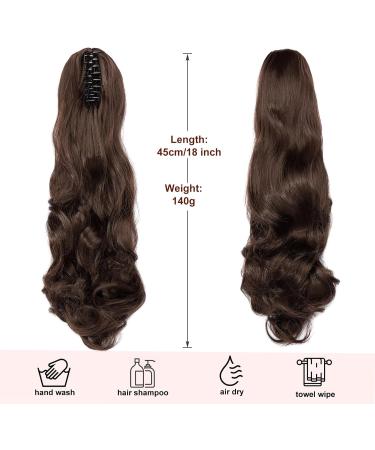 Dcbaboo Ponytail Extension Curly 18inch Claw Clip in Ponytail Hair Extensions Long Wavy Synthetic Pony tails Natural Wave One Piece Hairpiece Fake Ponytail for Women Ash Brown 18 inch 140g Ash Brown - Buy Online on GoSupps.com