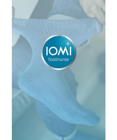 IOMI - 6 Pack Mens Loose Wide Top No Elastic Non Binding Cotton Diabetic Socks 7-12 Blue - Buy Online on GoSupps.com