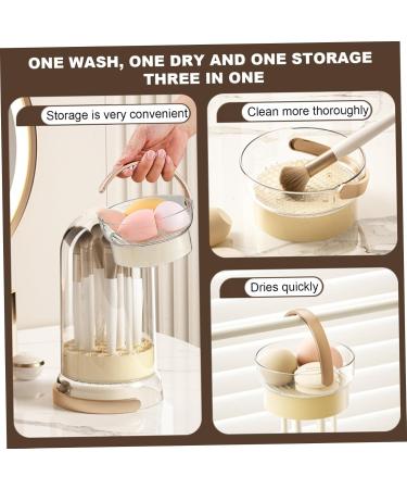 Cosmetic Brush Cleaner Makeup Brush Cleaner 5.1x9.1 inch 3 in 1 Cosmetic Brush Cleaner with Drying Holder Makeup Brush Cleaning Mat Portable Dustproof Makeup Brush Holder for Sponge - Buy Online on GoSupps.com