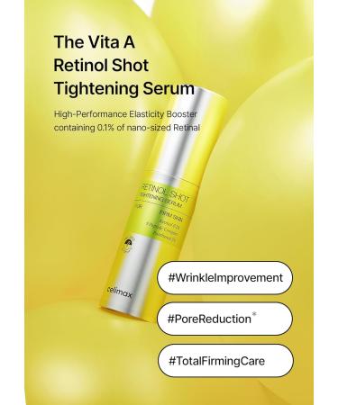 celimax The Vita A Retinol Shot Tightening Serum | with Pure Vitamin A Retinol Peptide Pore Minimizer Wrinkles & Fine Lines Firmer Skin Anti-Aging Skin Smoothing 30ml - Buy Online on GoSupps.com