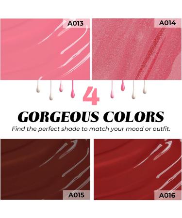 CLAVUZ Gel Nail Polish Set 4 Colors Pink Brown Red Glitter Gel Polish Set UV/LED Soak Off Nail Gel Polish Nail Art Manicure Salon DIY Nail Polish Gel Beauty Gifts 10ml SET04 - Buy Online on GoSupps.com