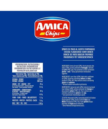  Italian Gourmet E.R. AMICA Chips | Cheese Flavored Chips Cheese Balls Baked Corn Snacks Monosodium Glutamate Without Sunflower Oil 20 x 125g + Italian Gourmet Pulp 400g - Buy Online on GoSupps.com