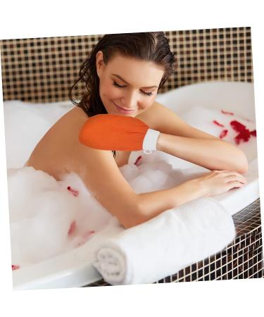 Beavorty 4pcs Bath Gloves and Sponge Set - Exfoliating Shower Accessories in Orange - Buy Online on GoSupps.com
