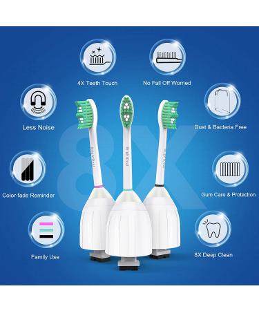 6 Pack Green BrightDeal Toothbrush Heads for Philips Sonicare E-Series Electric Replacement with Cap - Buy Online on GoSupps.com
