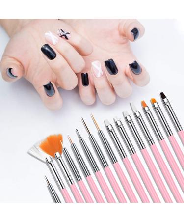 URAQT Nail Art Brushes Set with 15 Acrylic Painting Brushes and 5 Dotting Tools - DIY & Professional Nail Art Kit (20pcs) - Buy Online on GoSupps.com